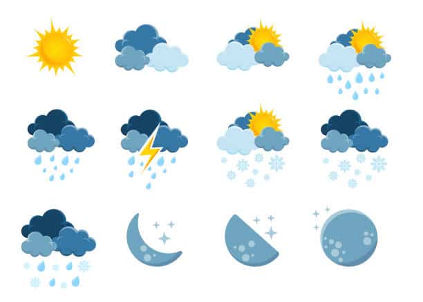 Contraintes climatiques dans la Plaine (pluie, soleil, nuage, neige)