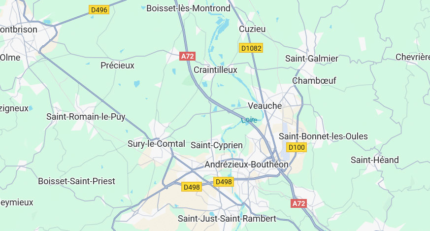 Carte de la Plaine du Forez dans la Loire (42)