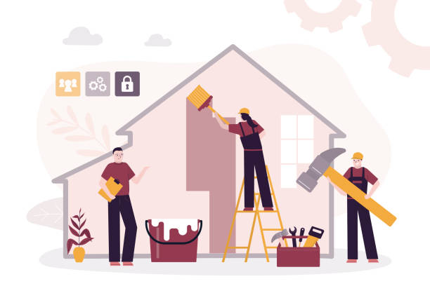 Coordination de plusieurs professionnels pour réaliser les différentes étapes d'une extension de maison